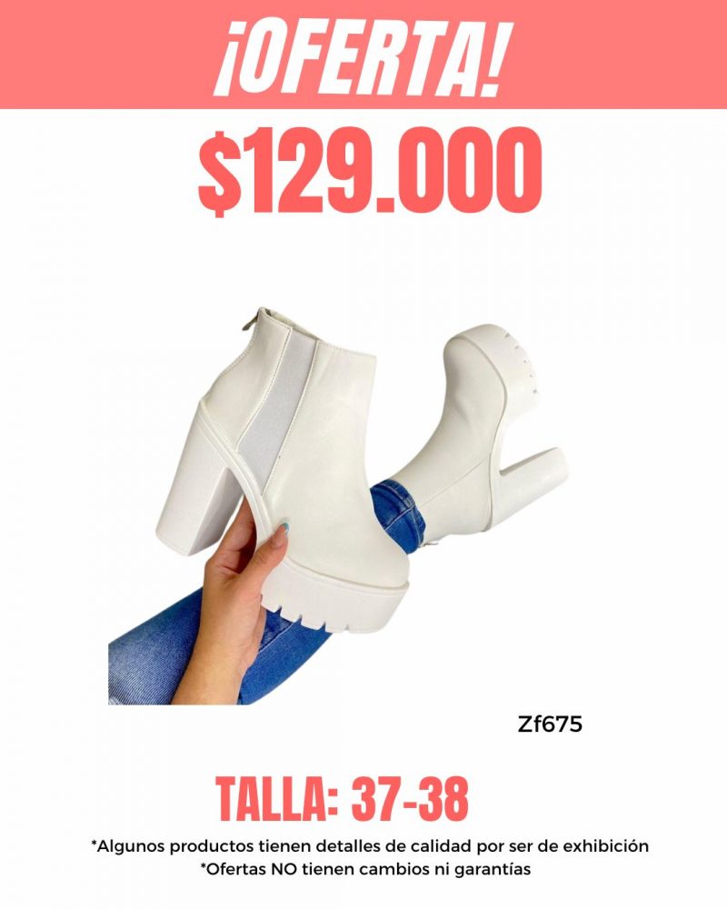 Botin blanco tacon 13cm  1191-21  C-4