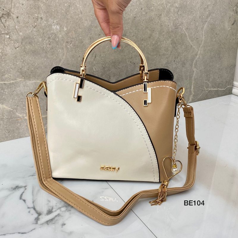 Bolso beige apliques dorados  18cm*   22cm   BAG21  C-B - Image 2
