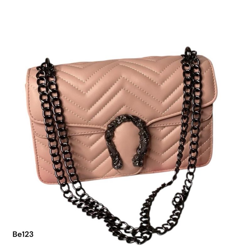Bolso rosa aplique y cadena plomo   25cm*  15cm  A-372  C-B - Image 2