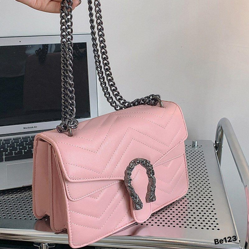 Bolso rosa aplique y cadena plomo   25cm*  15cm  A-372  C-B - Image 5