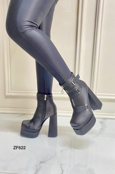 Botin negro correas plataforma 5cm tacon 14cm BT76# C-1