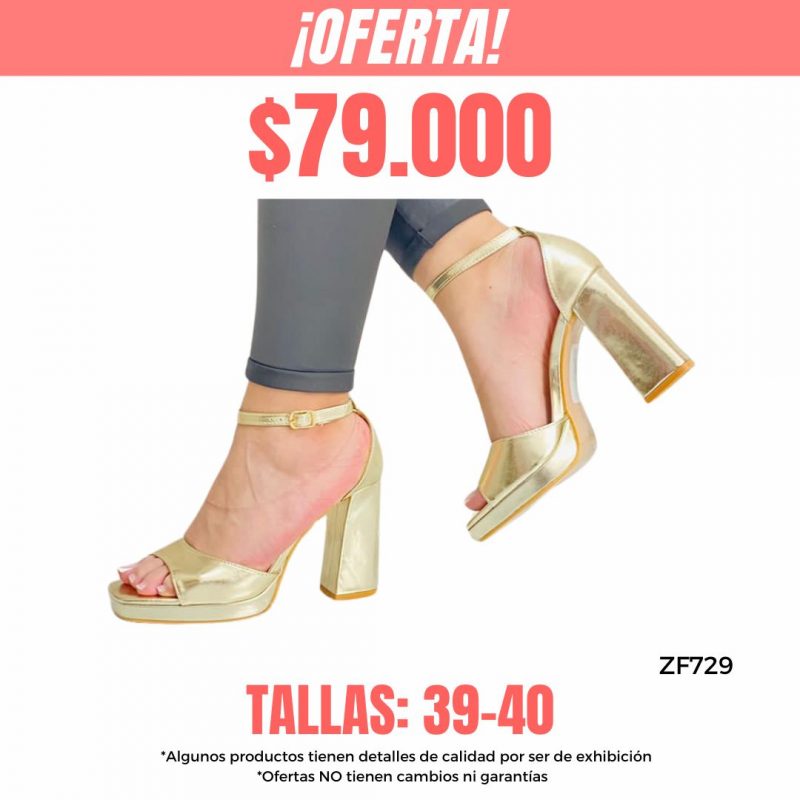 Sandalia dorada tacon 10cm   Y563   C-54