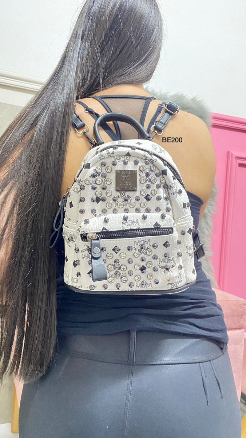 Morral blanco apliques brillantes  19cm* 21cm  523-1  C-B - Image 2