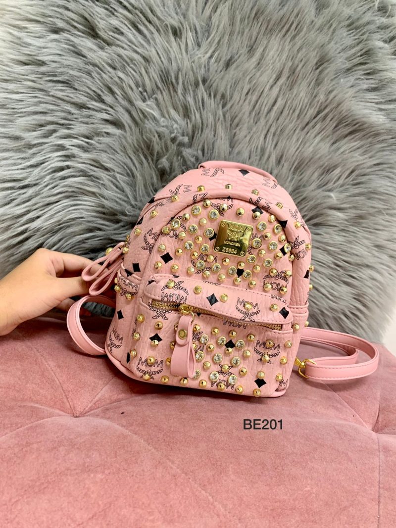 Morral rosado apliques brillantes  19cm* 21cm  523-1  C-B