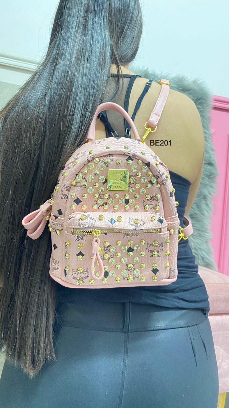 Morral rosado apliques brillantes  19cm* 21cm  523-1  C-B - Image 2