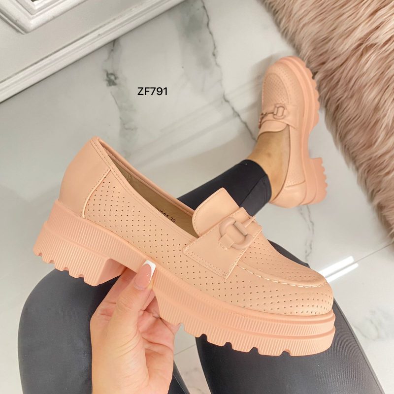 Zapato rosa aplique suela 4cm  CH831  C-69