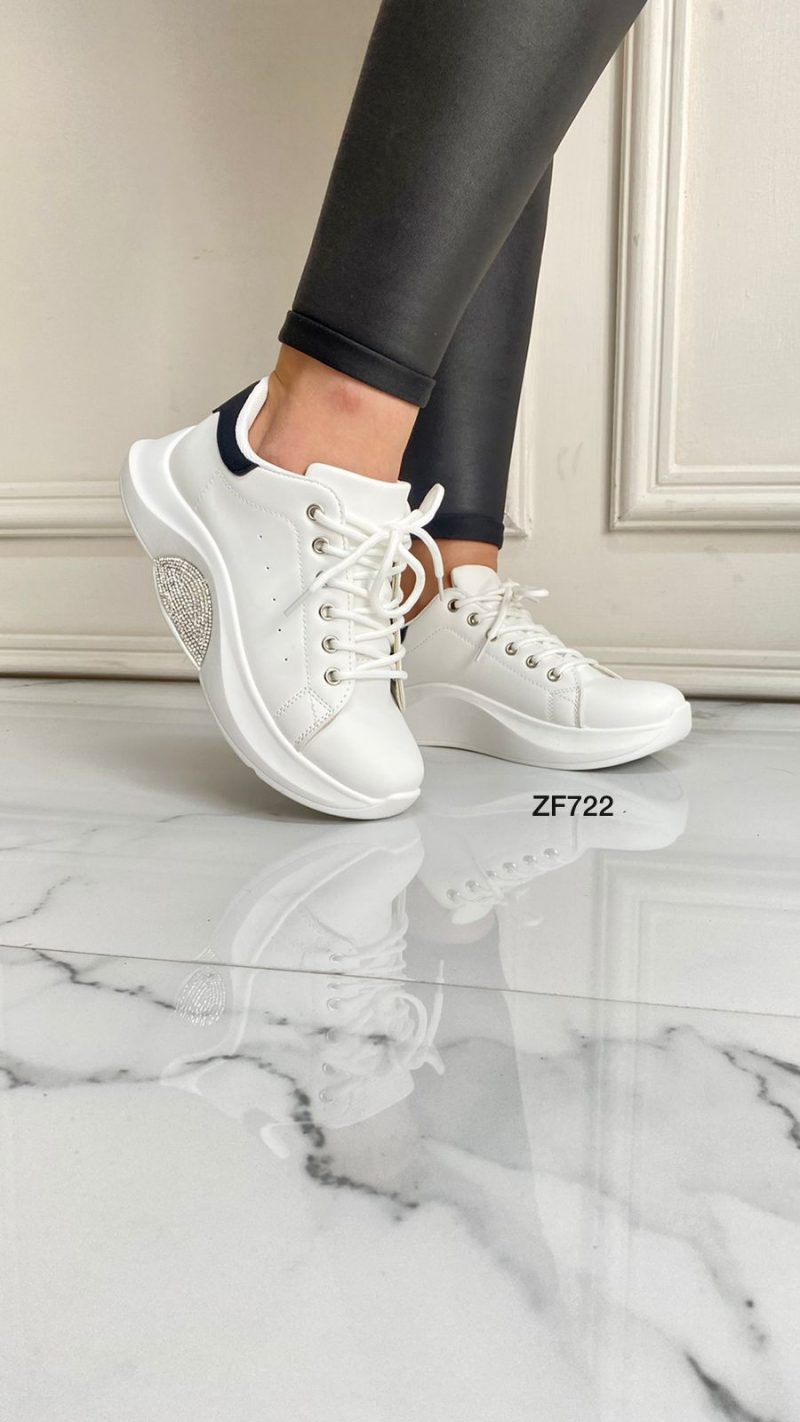 Tenis blanco apliques brillantes negro   9250   C-66 - Image 3