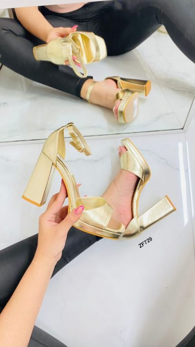 Sandalia dorada tacon 10cm Y563 C-54