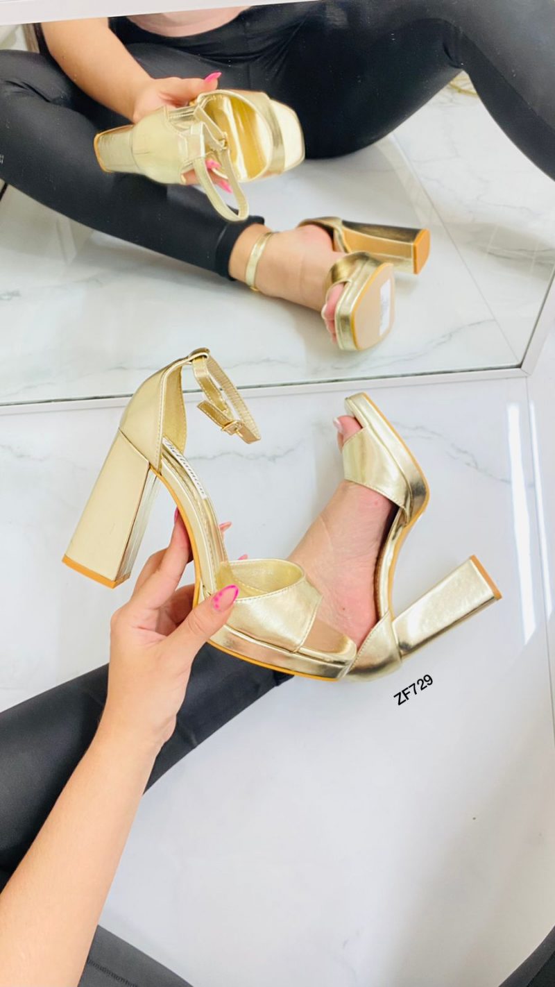 Sandalia dorada tacon 10cm   Y563   C-54 - Image 2