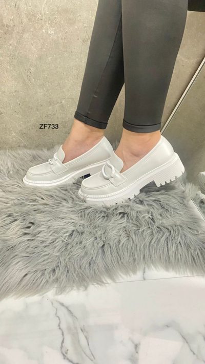 Zapato blanco aplique suela 3cm   NN308  C-69