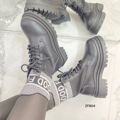 Botin negro suela 4cm   BO26-16  C-70