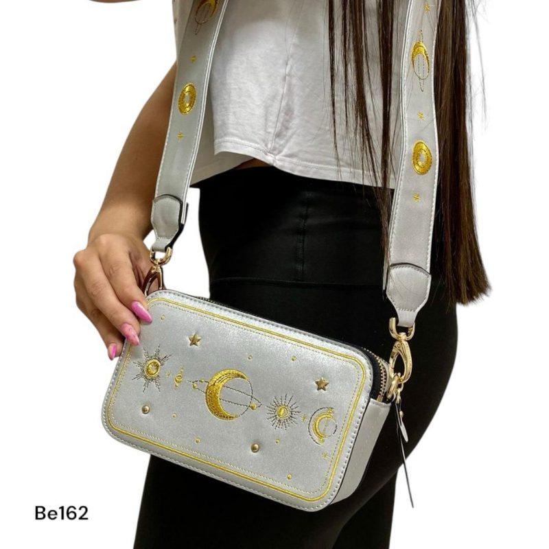 Bolso gris detalles dorados   20cm*  12cm  XCFB-BK  C-B - Image 2