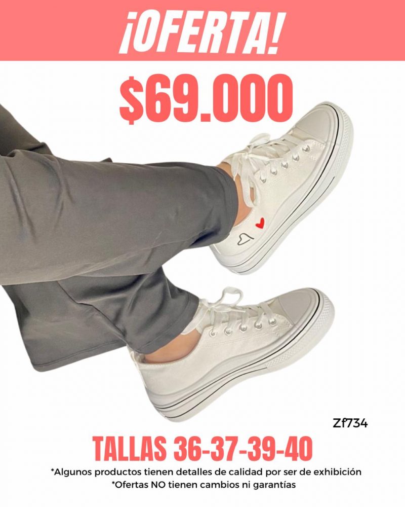 Tenis blanco suela 3cm  PC180   C-69