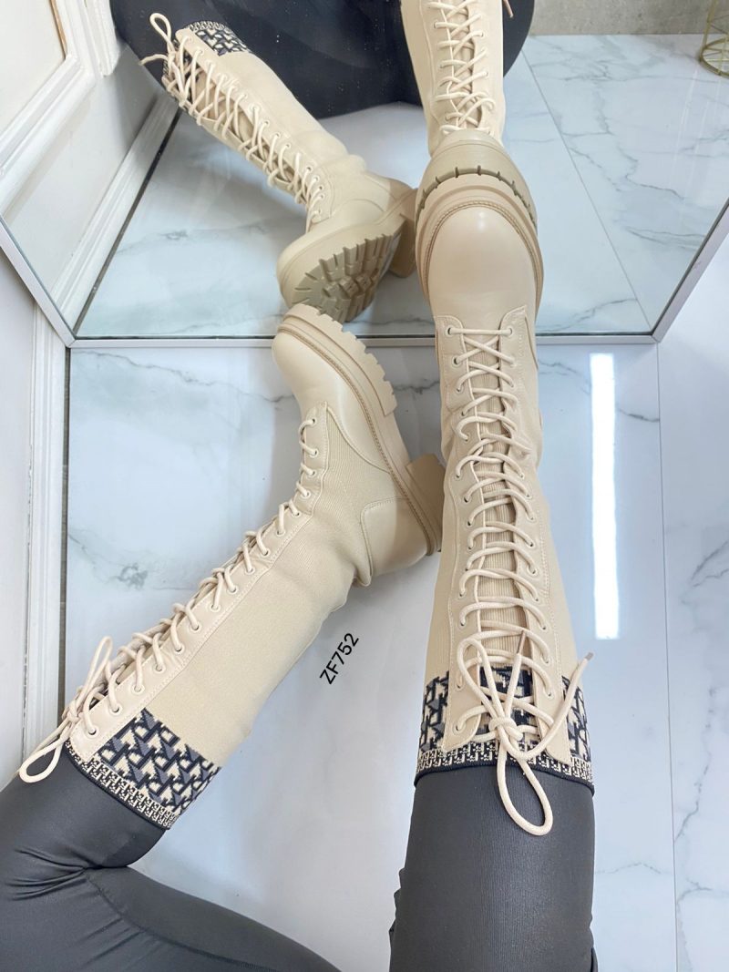 Bota caña alta beige detalles suela 3cm   U9-X2415-4   C-62 - Image 4