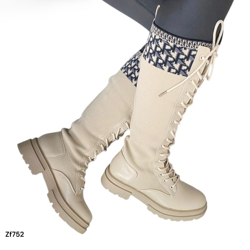 Bota caña alta beige detalles suela 3cm   U9-X2415-4   C-62 - Image 2