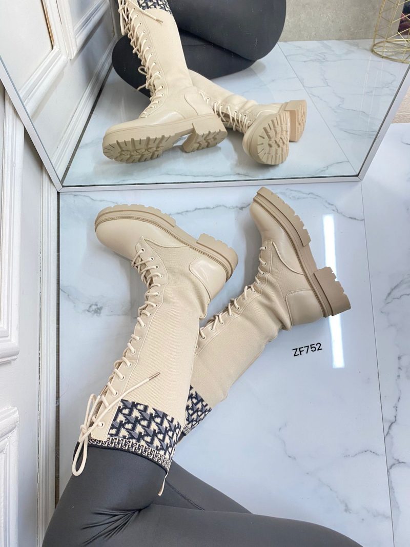 Bota caña alta beige detalles suela 3cm   U9-X2415-4   C-62 - Image 5