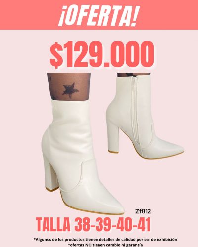 Botin blanco tacon 11cm  H9021  C-68 (Copy)