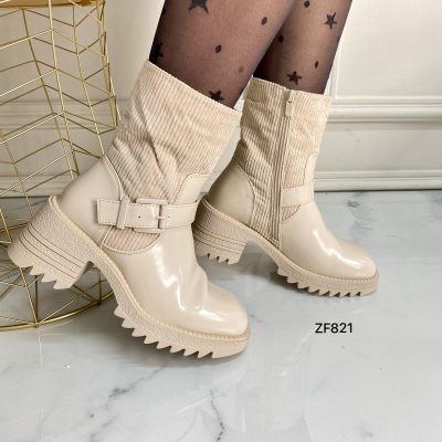Botin beige tacon 6cm M623 C-58