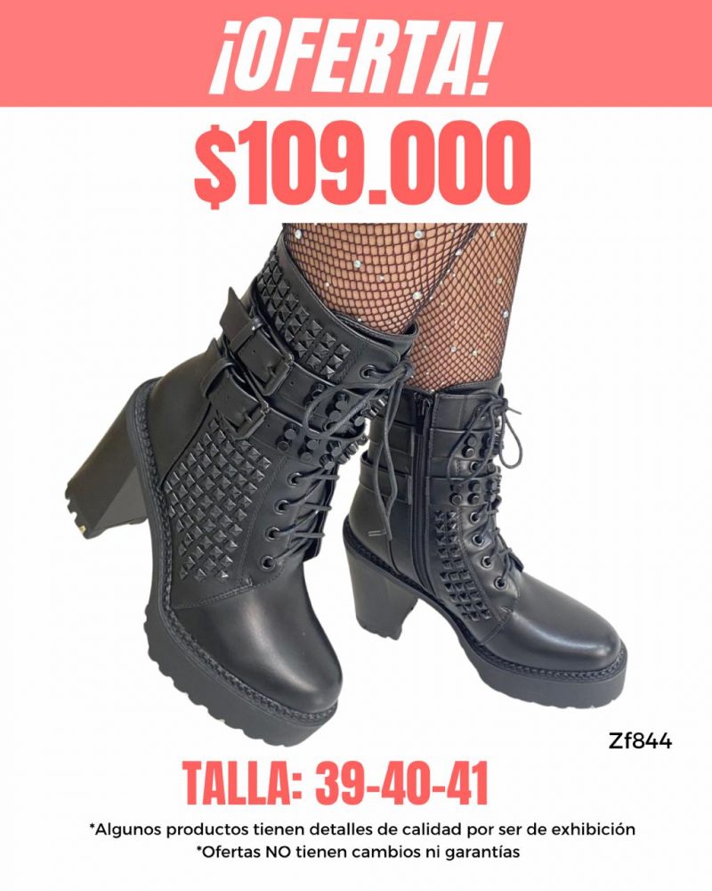 Botin negro aplique piedras tacon 10cm  15663   C-45  C-65