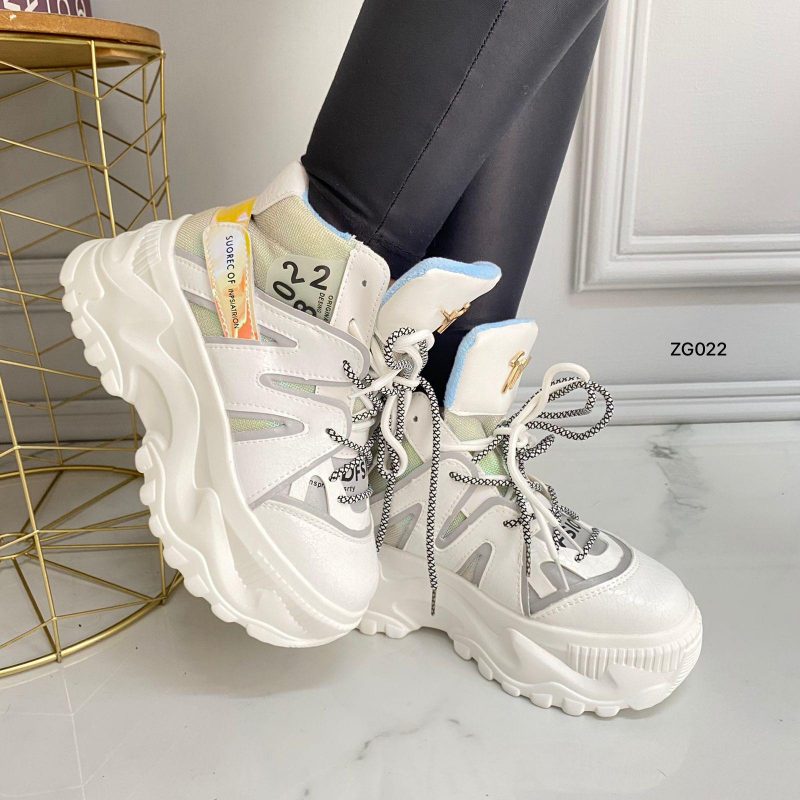 Tenis blanco detalles suela 6cm  TN15#  C-1