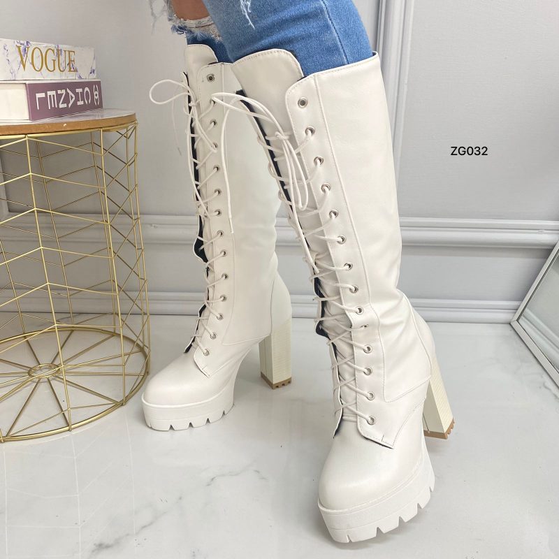 Bota caña alta blanco tacon 11cm  BT15#  C-1
