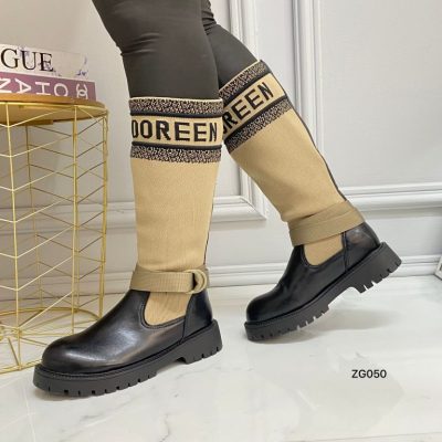 Bota caña alta café suela negro tacon 3cm BT06#