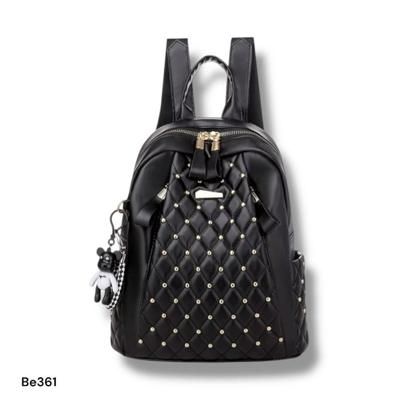 Morral negro apliques dorados  26cm*  31cm  561  C-B