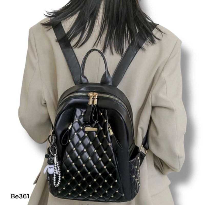 Morral negro apliques dorados  26cm*  31cm  561  C-B - Image 3