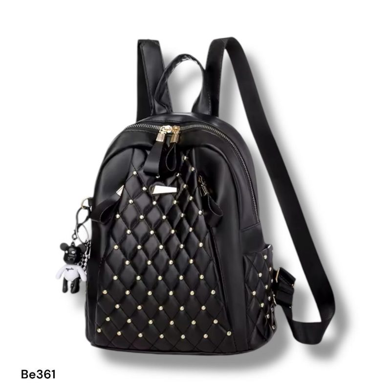 Morral negro apliques dorados  26cm*  31cm  561  C-B - Image 2