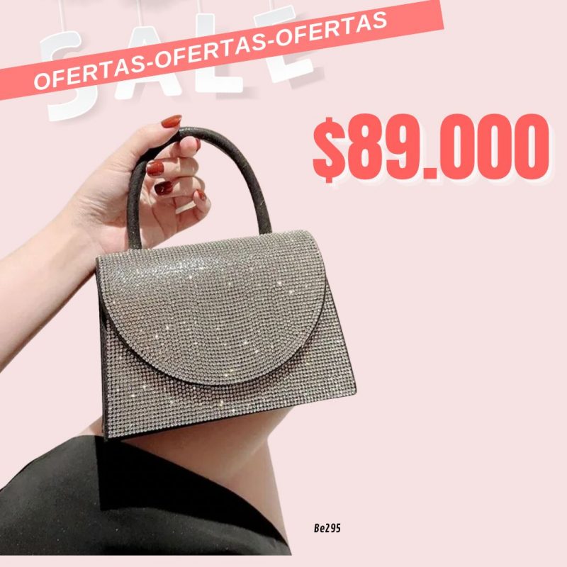Bolso negro apliques brillantes  18cm* 13cm  BL18#  C-B