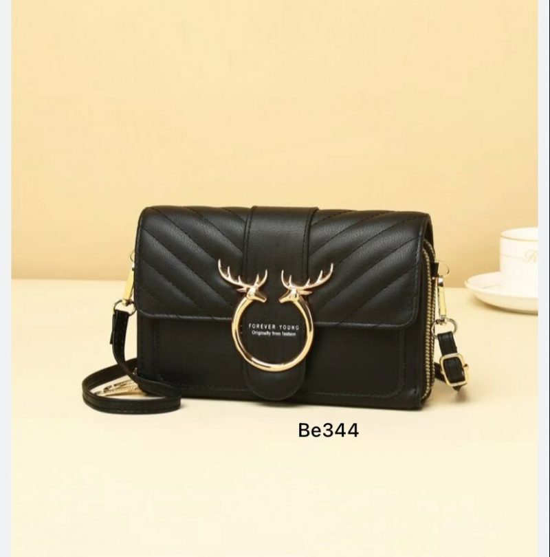Bolso negro aplique cierre dorado   19cm*  12cm  C-270-9  C-B