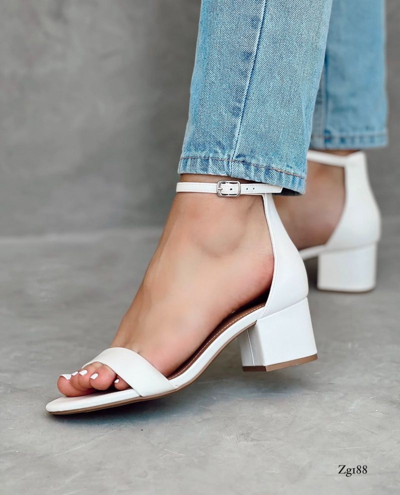 Sandalia blanco tacon 6cm  9593  C-7 - Image 2