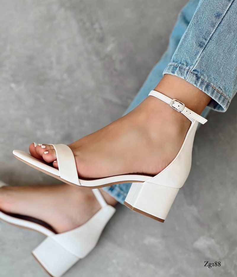 Sandalia blanco tacon 6cm  9593  C-7