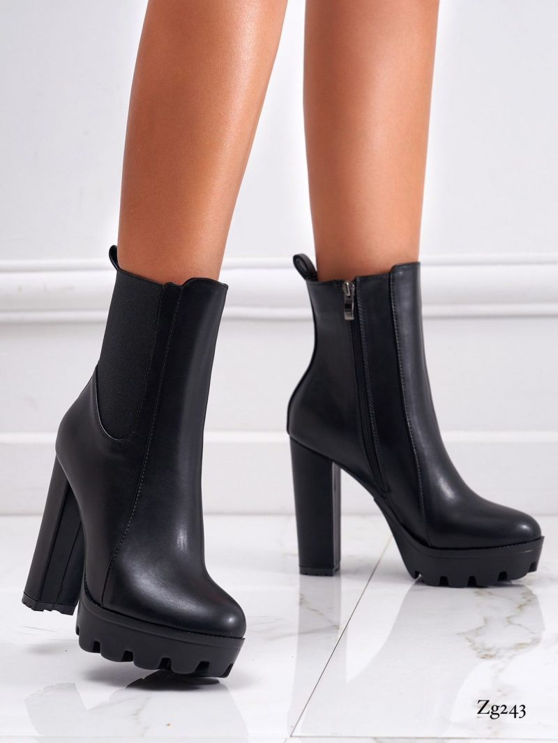 Botin negro tacon 12cm  2020-16  C-19
