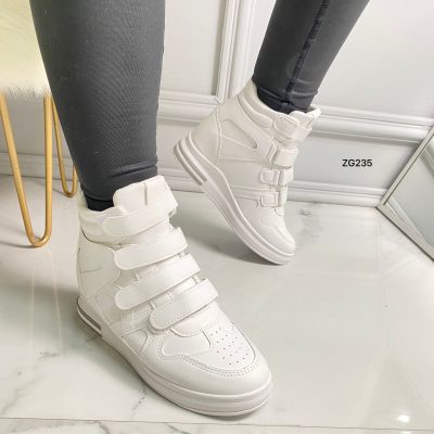 Tenis blanco correas tacon interno 5 cm suela 2cm 85-897 C-10