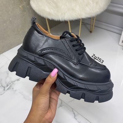 Mocasine negro suela 5cm AB8805 C-2