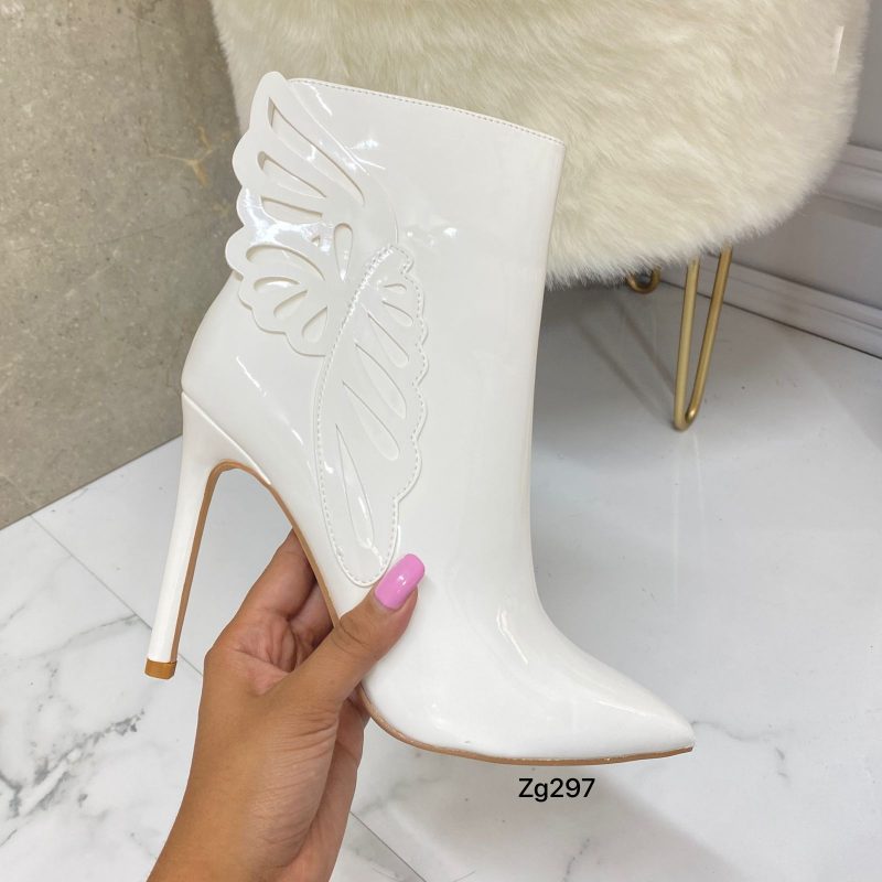 Botin blanco detalle ala tacon puntilla 10cm  X8319   C-41 - Image 2