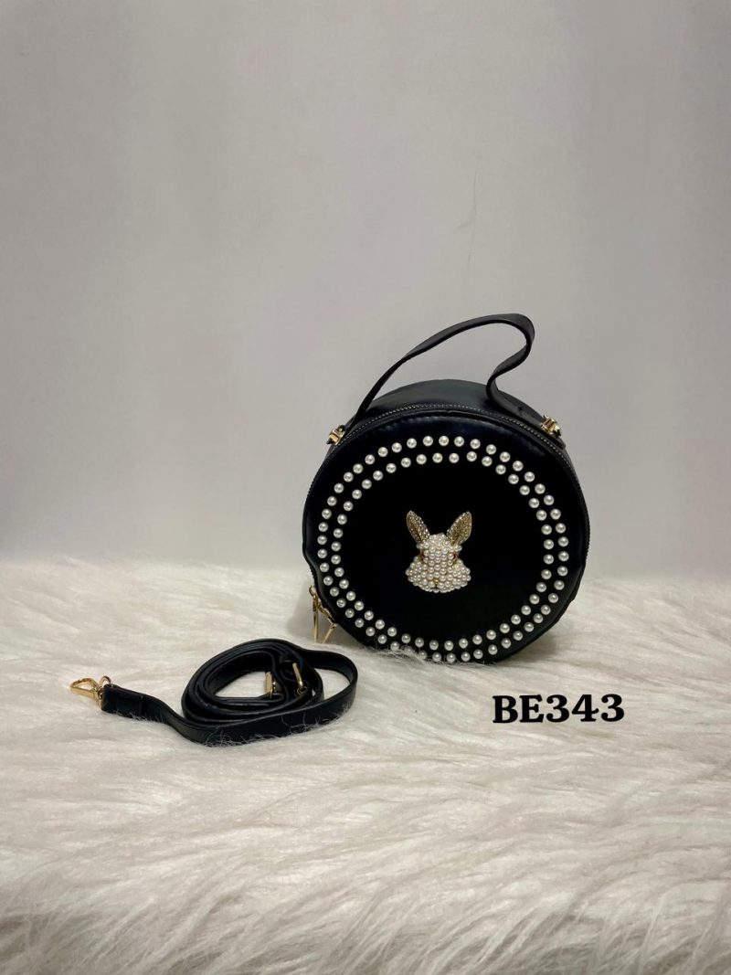 Bolso negro aplique dorado perlas  18cm*  18cm  BL10#  C-B - Image 2