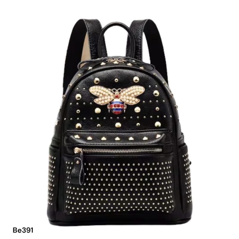 Morral negro apliques dorados    25cm*  28cm   MR04#   C-B