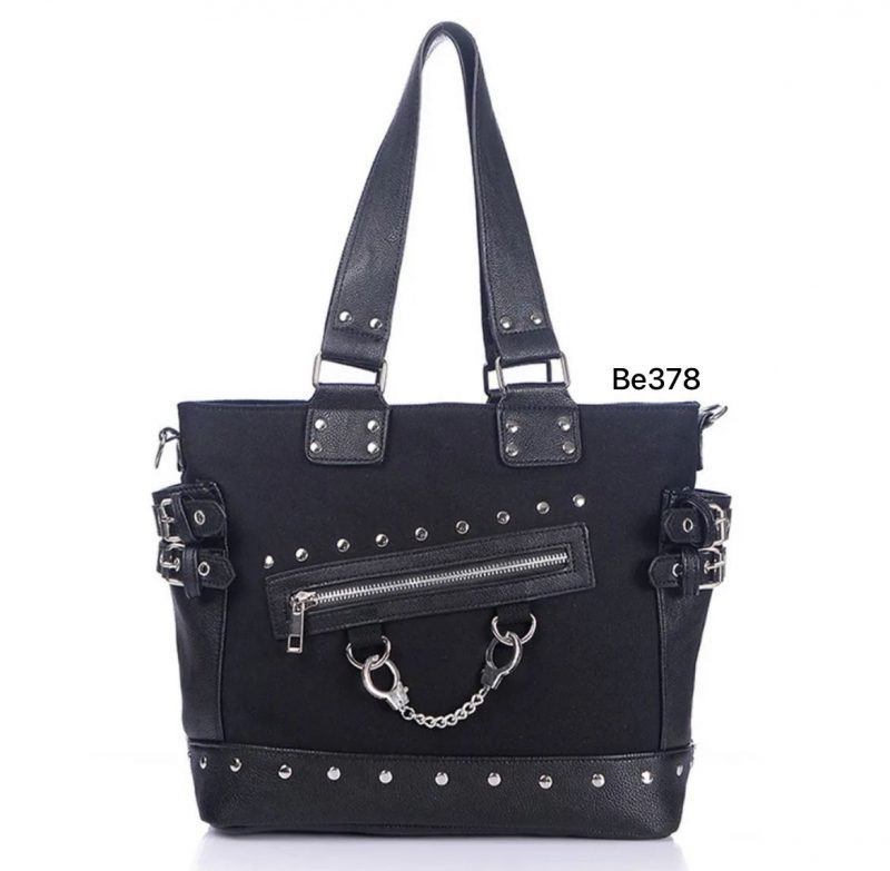 Bolso negro apliques plateados   30cm* 27cm  BL13#  C-B
