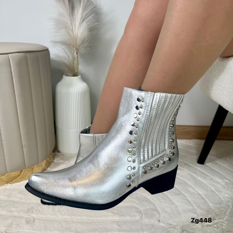 Botin texano plateado apliques tacon 4cm  WC88  C-T - Image 2
