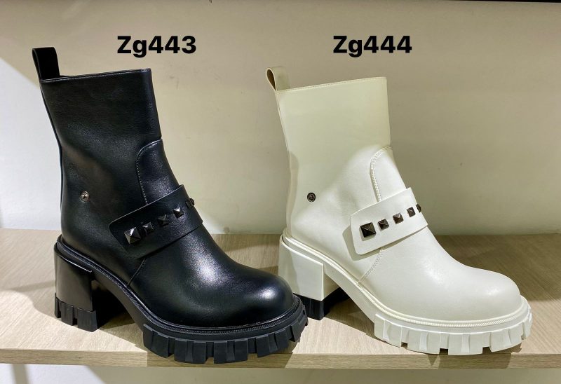 Botin blanco apliques negros tacon 8cm  H126-A4956   C-F - Image 2