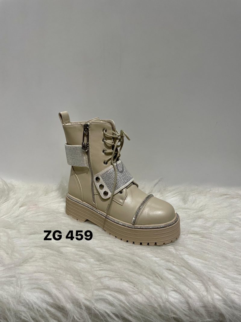 Botin beige apliques plateados brillantes suela 5cm  H298-A5370   C-F - Image 3