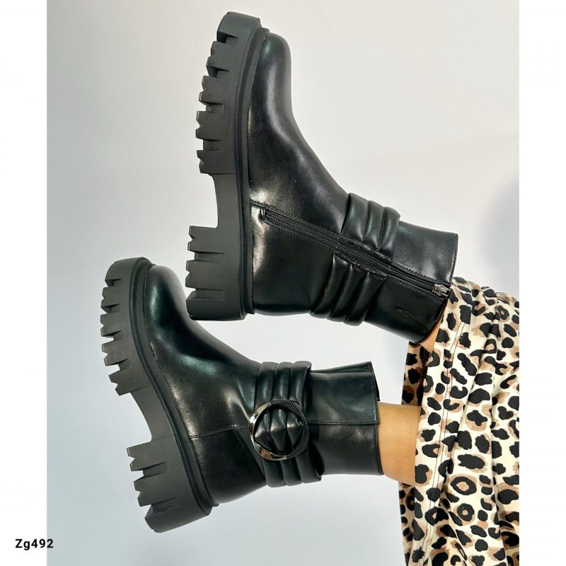 Botin negro aplique tacon 5cm  7692-H353  C-F - Image 2