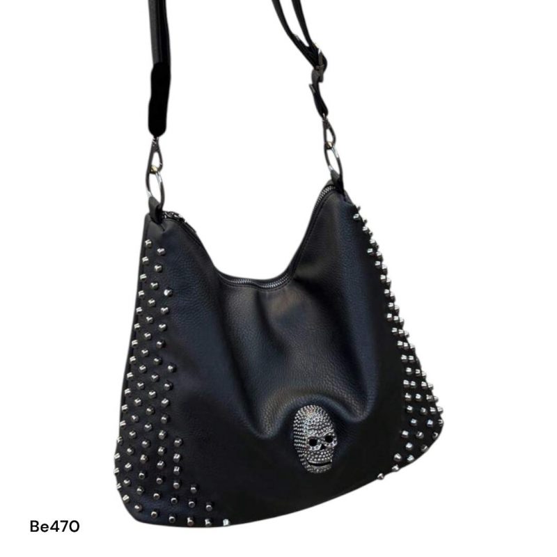Bolso negro apliques detalles calavera  32cm* 13cm* 30cm   8418-1#  C-B