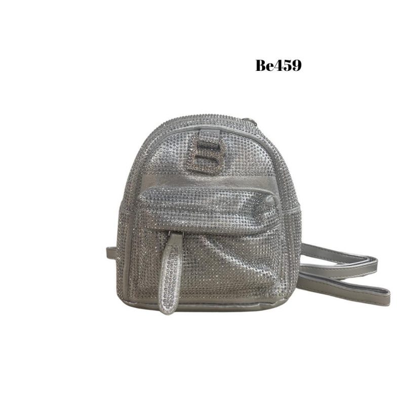 Morral plateado apliques brillantes   19cm* 20cm* 10cm   94505  C-B