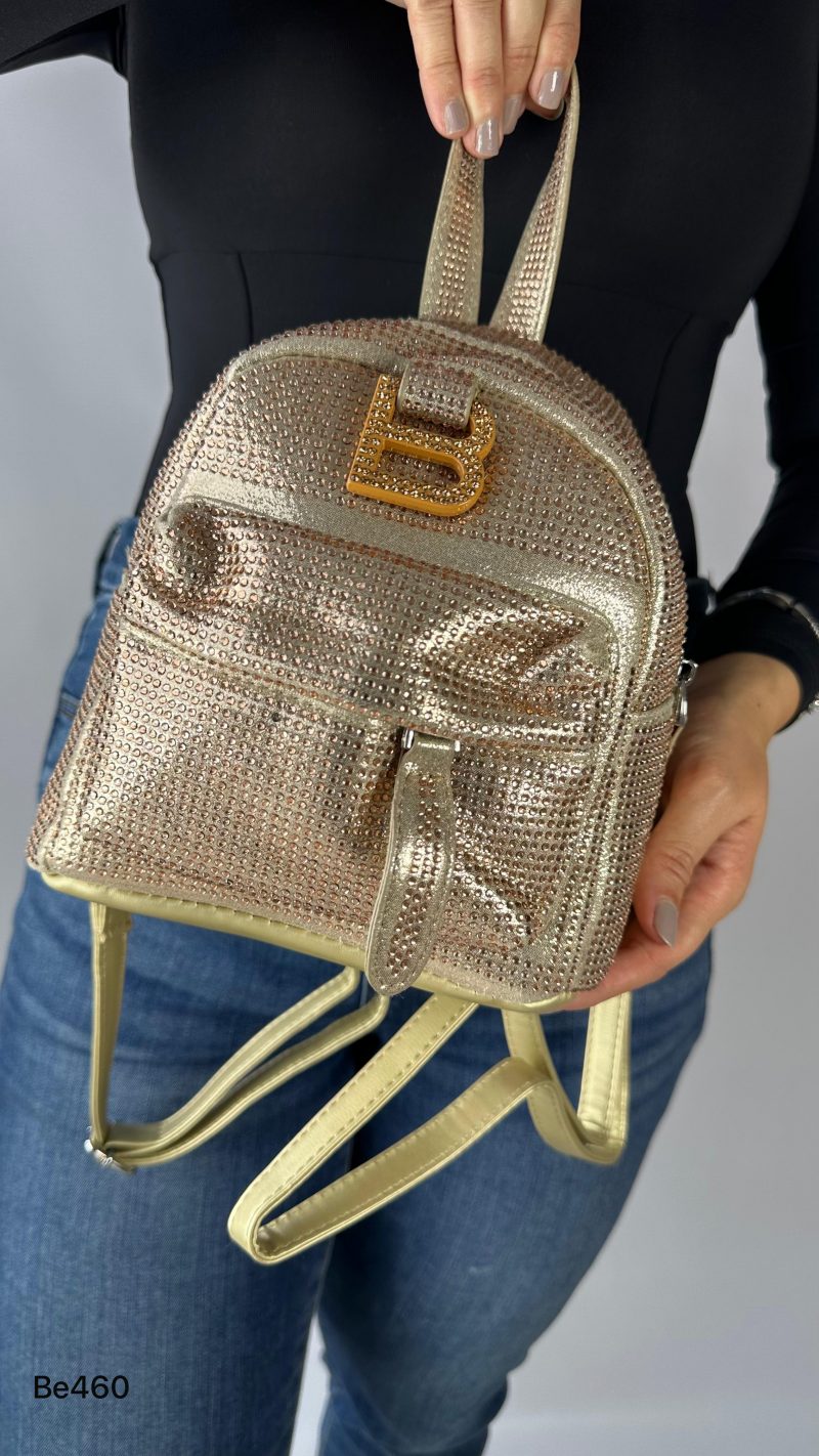 Morral dorado apliques brillantes   19cm* 20cm* 10cm   94505  C-B