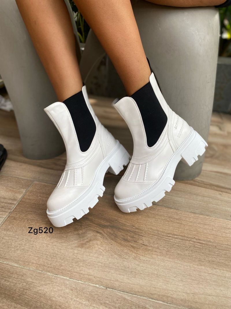 Botin blanco resorte negro suela 5cm  UK68  C-77 - Image 3