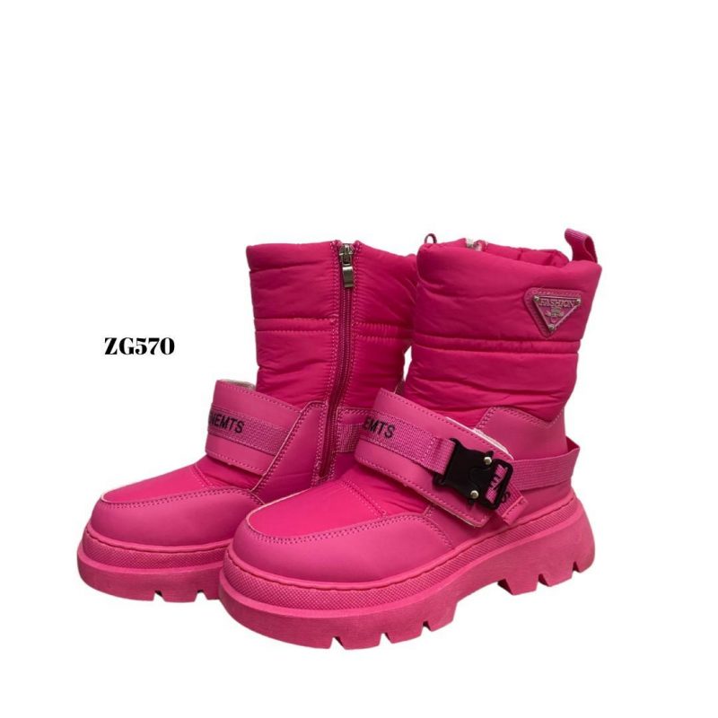 Botin rosado detalles correa suela 4cm   NB613  C-69 - Image 2