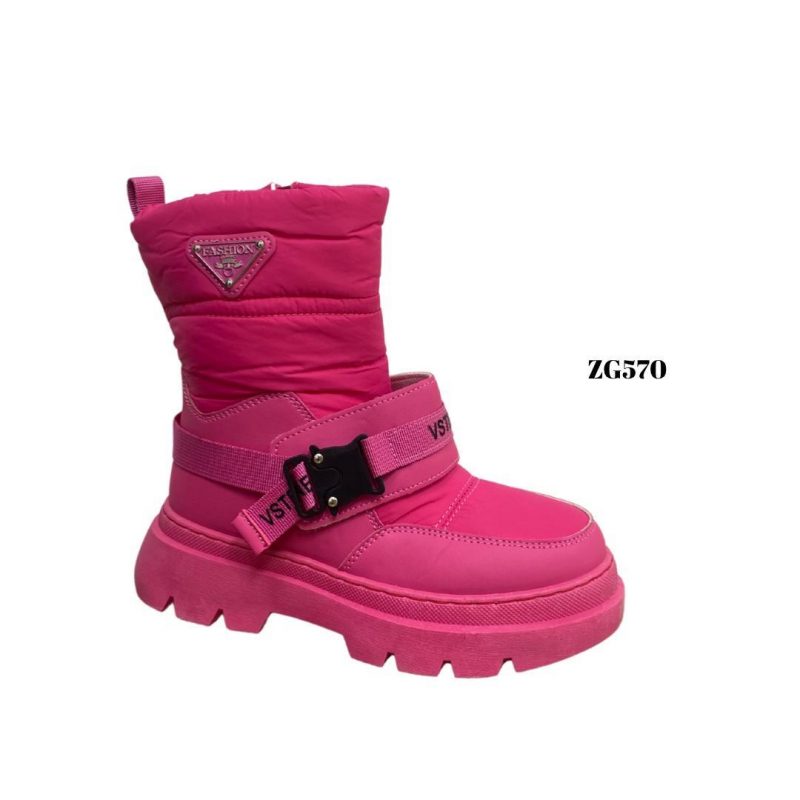 Botin rosado detalles correa suela 4cm   NB613  C-69 - Image 3